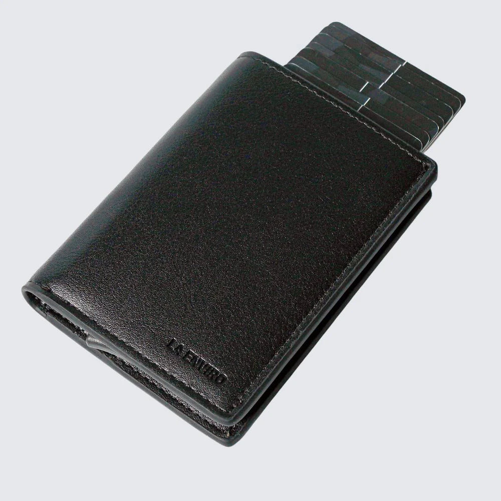 La Enviro Stanley Vegan Leather Wallet Black