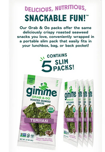 Gimme Grab & Go Roasted Seaweed Snacks Teriyaki 5 pack