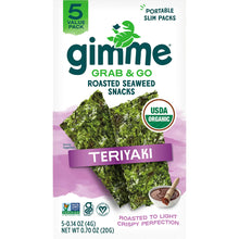 Load image into Gallery viewer, Gimme Grab &amp; Go Roasted Seaweed Snacks Teriyaki 5 pack