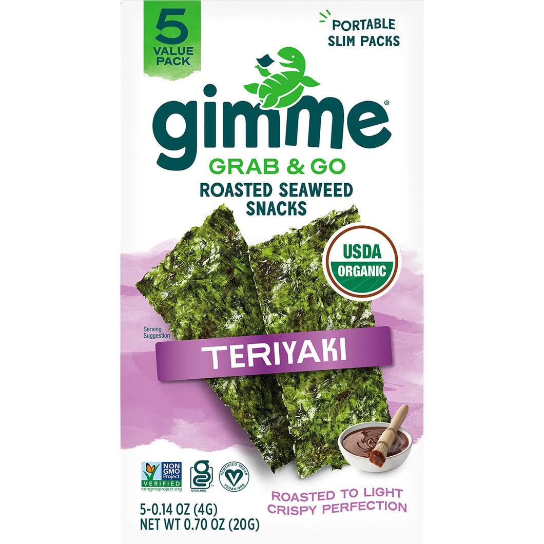 Gimme Grab & Go Roasted Seaweed Snacks Teriyaki 5 pack