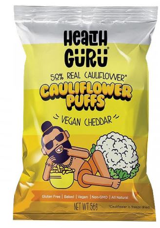 Health Guru Cauliflower Puffs Vegan Cheddar 56g