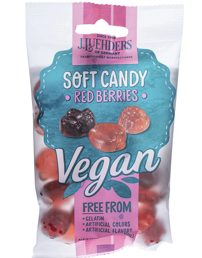 J Luehders Soft Candy Vegan Red Berries 80g