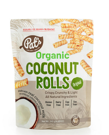 Pat's Organic Coconut Rolls - Original 140g