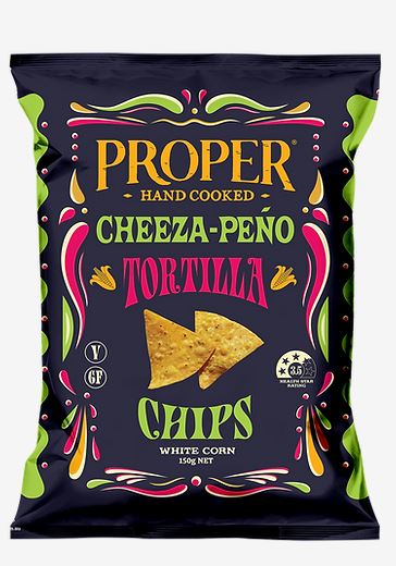 Proper Hand Cooked Cheeza-Peno Tortilla Chips 150g