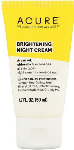 Acure Brightening Night Cream 50ml-Five Vegans