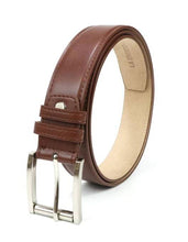 Load image into Gallery viewer, Brown Pleather Vegan Belt for Men by La Enviro buckle