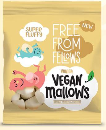 New super fluffy vanilla vegan marshmallows by Free From Fellows, with natural colours and flavours - Available for purchase in Australia.