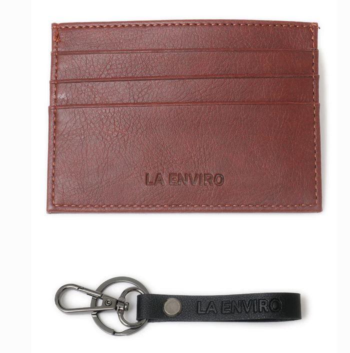 La Enviro Avoca Minamalist Unisex Card Holder Dark Brown - Five Vegans