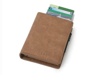 La Enviro Minimalist Unisex Vegan Leather Wallet Brown - Five Vegans