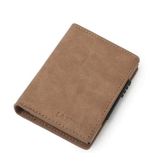 La Enviro Minimalist Unisex Vegan Leather Wallet Brown - Five Vegans